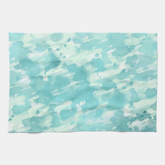 Linge De Cuisine Aqua Mint Abstrait (Horizontal)