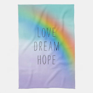 Linge De Cuisine Aqua Purple Rainbow Inspirational Love Dream Hope