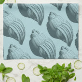 Linge De Cuisine Aqua Turquoise Blue Sea Shells (Plié)