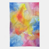 Linge De Cuisine Aquarelle Abstraite Couleurs vives lumineuses Pein (Vertical)