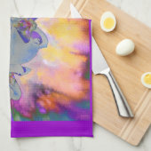 Linge De Cuisine Aquarelle Abstraite orchidées tropicales (Quart Plié)