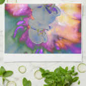 Linge De Cuisine Aquarelle Abstraite orchidées tropicales (Plié)