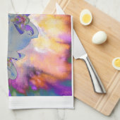 Linge De Cuisine Aquarelle Abstraite orchidées tropicales (Quart Plié)