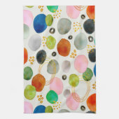 Linge De Cuisine Aquarelle Abstraite Pebble Gold Parties scintillan (Vertical)