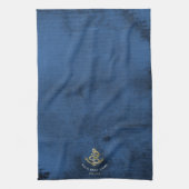 Linge De Cuisine Aquarelle Ancre nautique Ajouter Nom du bateau Mar (Vertical)