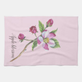 Linge De Cuisine Aquarelle Apple Blossom Botanique (Horizontal)