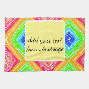 Linge De Cuisine Aquarelle arc-en-ciel ajoutez nom texte message pe