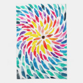 Linge De Cuisine Aquarelle arc-en-ciel spirale abstraite (Vertical)
