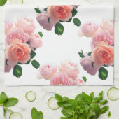 Linge De Cuisine Aquarelle Art rose Roses rouges Modèle (Plié)