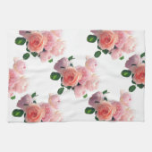 Linge De Cuisine Aquarelle Art rose Roses rouges Modèle (Horizontal)