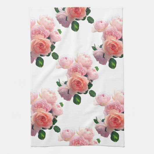 Linge De Cuisine Aquarelle Art rose Roses rouges Modèle (Vertical)