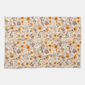 Linge De Cuisine Aquarelle Automne Fleurs D'Automne Et Feuille (Horizontal)