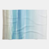 Linge De Cuisine Aquarelle Bleu de mer Vagues océaniques Côte (Horizontal)