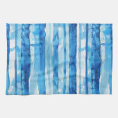 Linge De Cuisine Aquarelle Bleu et Blanc rayé (Horizontal)