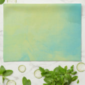 Linge De Cuisine Aquarelle bleu et vert (Plié)