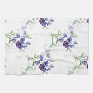 Linge De Cuisine Aquarelle Bleu Pois doux Jardin Fleur Motif
