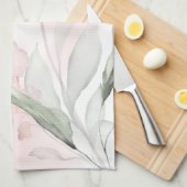 Linge De Cuisine Aquarelle bleu rose Rose (Quart Plié)