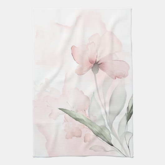 Linge De Cuisine Aquarelle bleu rose Rose (Vertical)