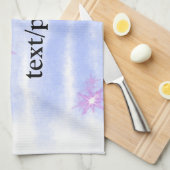 Linge De Cuisine Aquarelle bleu simple ajouter votre nom de texte (Quart Plié)