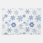 Linge De Cuisine Aquarelle bleue des flocons d'hiver (Horizontal)