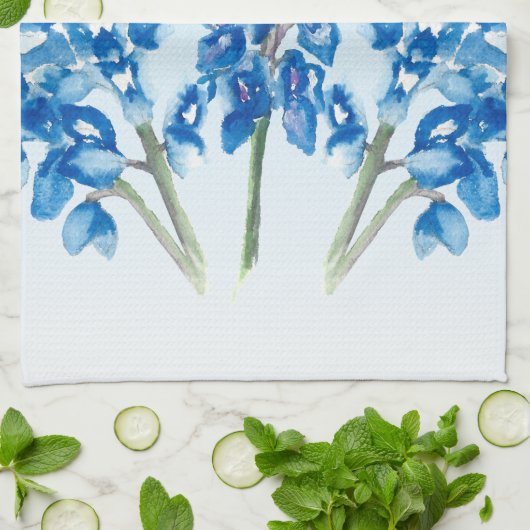 Linge De Cuisine Aquarelle Bluebonnets (Plié)