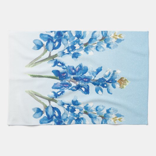 Linge De Cuisine Aquarelle Bluebonnets (Horizontal)