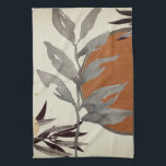 Linge De Cuisine Aquarelle Botanique Orange<br><div class="desc">La serviette de cuisine moderne est ornée d'un imprimé botanique d'aquarelle artistique dans une palette de couleurs orange et gris avec une feuille d'aquarelle et une composition géométrique en cercle avec des tons orange et gris avec des accents noir et or sur un arrière - plan beige de lin. Ajoutez...</div>