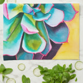 Linge De Cuisine Aquarelle botanique succulent (Plié)
