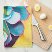 Linge De Cuisine Aquarelle botanique succulent (Quart Plié)