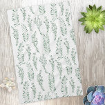 Linge De Cuisine Aquarelle botanique Verdure Feuille<br><div class="desc">Moderne sauge vert et blanc aquarelle eucalyptus feuilles et design de verdure pour un look propre et frais. Art original de Nic Squirrell.</div>