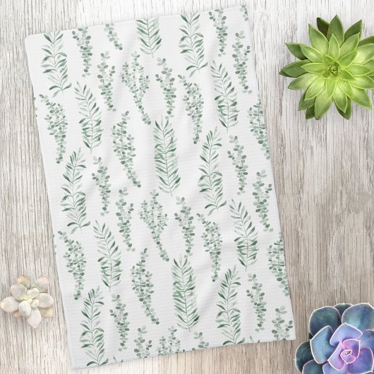 Linge De Cuisine Aquarelle botanique Verdure Feuille