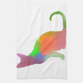 Linge De Cuisine Aquarelle Chat Silhouette (Vertical)