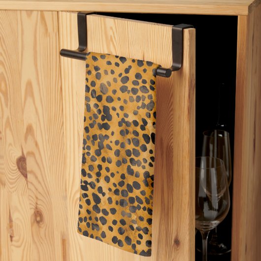 Linge De Cuisine Aquarelle Cheetah Print (Pliage en tiers)