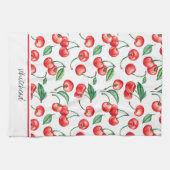 Linge De Cuisine Aquarelle Cherry Monogram (Horizontal)