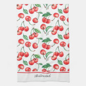 Linge De Cuisine Aquarelle Cherry Monogram (Vertical)