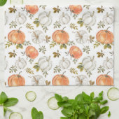 Linge De Cuisine Aquarelle Chute citrouilles, ferme (Plié)