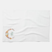 Linge De Cuisine Aquarelle Chute de couronne Monogramme (Horizontal)