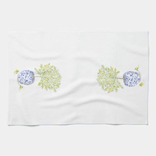 Linge De Cuisine Aquarelle citron (Horizontal)