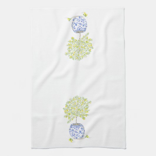 Linge De Cuisine Aquarelle citron (Vertical)