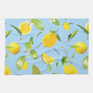 Linge De Cuisine Aquarelle Citron & Feuilles 3