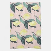 Linge De Cuisine Aquarelle Citrons et Feuilles Motif jaune sans cou (Vertical)