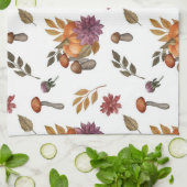 Linge De Cuisine Aquarelle Citrouille Champignons Automne Automne T (Plié)
