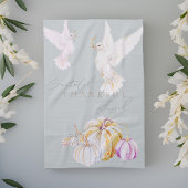 Linge De Cuisine Aquarelle Citrouille et White Dove Thanksgiving