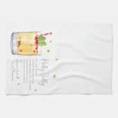 Linge De Cuisine Aquarelle Cocktail de Noël Holly Jolly Recette (Horizontal)