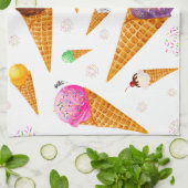 Linge De Cuisine Aquarelle cônes de glace (Plié)