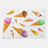 Linge De Cuisine Aquarelle cônes de glace (Horizontal)