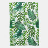 Linge De Cuisine Aquarelle contemporaine Feuilles tropicaux Vert (Vertical)