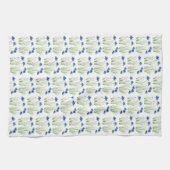Linge De Cuisine Aquarelle Cornouailles Fleur sauvage Bleu Floral (Horizontal)