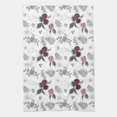 Linge De Cuisine Aquarelle couleur Rose gris Feuille (Vertical)