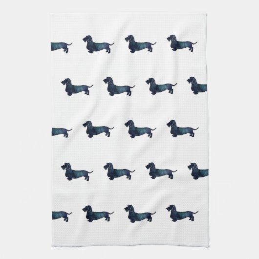 Linge De Cuisine Aquarelle Dachshund Rough Revêtue (Vertical)